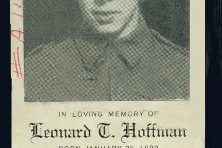 Private Hoffman memorial card